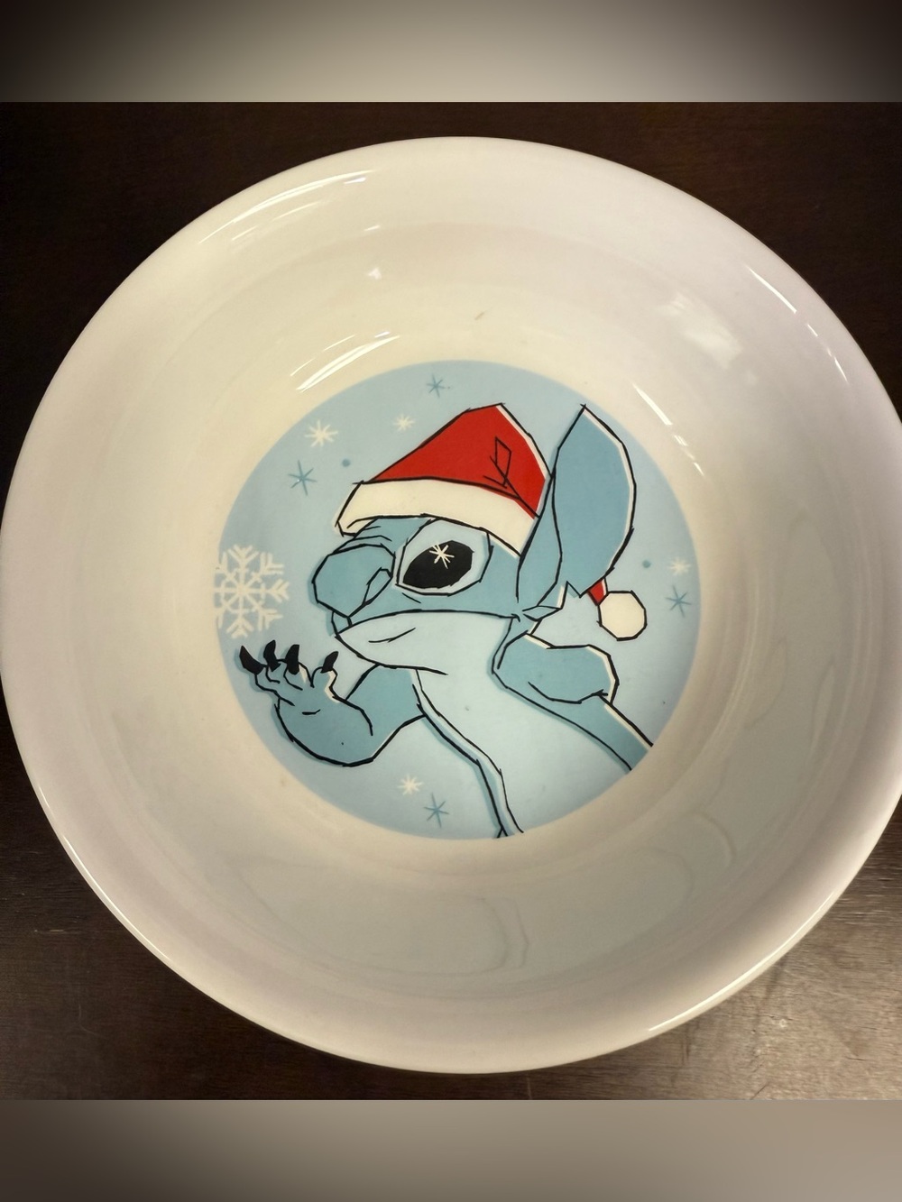 Disney Lilo & Stitch Ceramic Pet Cat Dog Food Bowl Non Slip Rubber Feet Santa